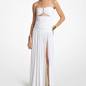 Michael Kors Collection Stretch Matte Jersey Strapless Cutout Gown sz 6 NEW NWT